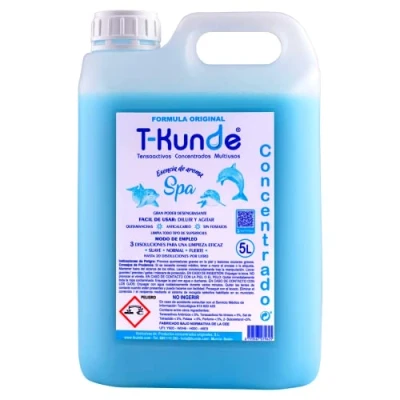 Imagen de Bidón 5 Litros Concentrado Aroma SPA Detergente Tensoactivo y Multiusos Para Limpieza: Uso Profesional Doméstico Equivale a 75 de Disolución