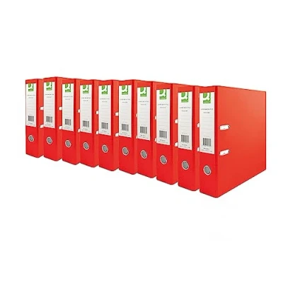 Imagen de Q Connect KF20021 Archivador de palanca (polipropileno, A4, 10 unidades), color rojo