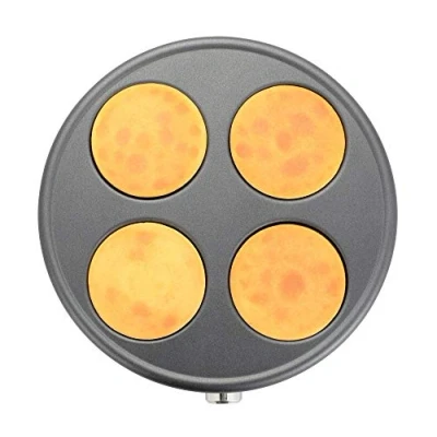 Imagen de Senya Placa de aluminio fundido para cuatro mini panqueques 11 cm Crepe Time SYCK CV026 SP1, acero inoxidable, negro