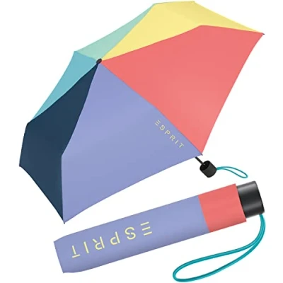 Imagen de Esprit Mini paraguas de bolsillo Slimline FJ 2022, Multicolor Combination, 95 cm, Compacto
