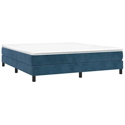Imagen de vidaXL Estructura de Cama, Somier Matrimonio Listones, Base Cama Tapizada, Mueble para Dormitorio Hogar, Terciopelo Azul 160x200 cm