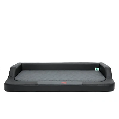 Imagen de Bjird Cama Perro Cuna para Perros Dormir, con Funda de Cordura Extraíble (Lavable a 30) Pequeños y Grandes Sofa 120 x 80 cm Negro Gris