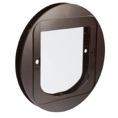 Imagen de Adaptador de Montaje Puerta Mascotas SureFlap Sure Petcare, para gateras y DualScan Petcare con Lector Microchip, Puertas Ventanas Cristal, Tapa Agujeros, marrón.