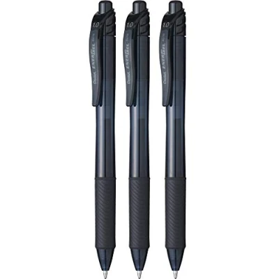 Imagen de Pentel BL110 Roller Gel Energel X 1.0, negro 3 unidades