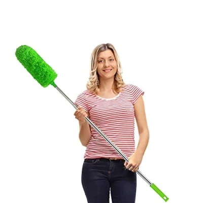 Imagen de HTLY SPR Plumero de Plumas, Extensible, Microfibra, Largo Resistente a los arañazos, Lavable, Limpieza Ventiladores Techo Alto, persianas, telarañas