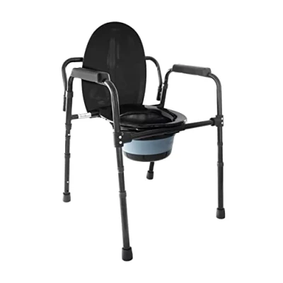 Imagen de PEPE Silla WC Personas Mayores con Cubo, Inodoro Portátil Adultos Ajustable, para Mayores, Orinal Adulto, Agujero WC, Soporte Negro