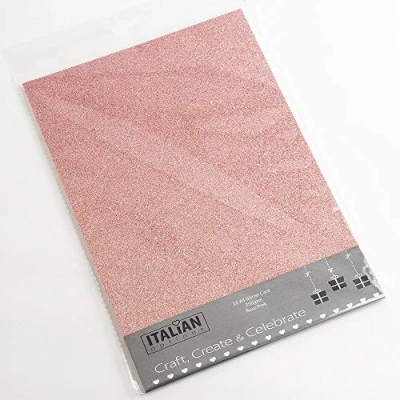 Imagen de Tarjeta con purpurina A4, 250 g/m², color rosa (10 hojas)