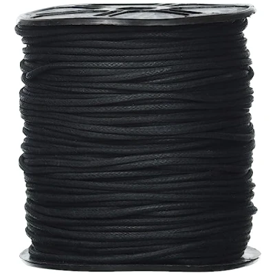 Imagen de Auroris 100 m Rollo Cinta de algodón, Redonda 2 mm, Negro