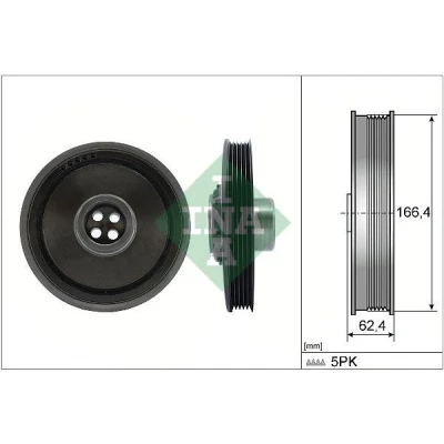 Imagen de INA 544 0171 10 Polea de Cigüeñal 166,4 MINI: Countryman, Hatchback, Paceman