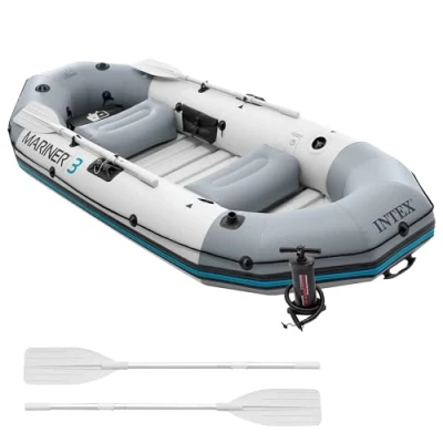 Imagen de Intex Mariner 3 Inflatable Dinghy Man Boat with Aluminium Oars and Pump