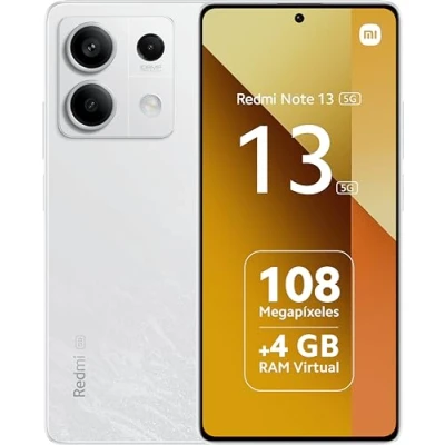 Imagen de Xiaomi Redmi Note 13 5G Smartphone 6+128GB, Procesador de Alto Rendimiento D6080, Pantalla Perforada 6,67&quot; FHD+, 120Hz, Cámara 108MP, 5000mAh, Carga 33W, Blanco [Versión Global]