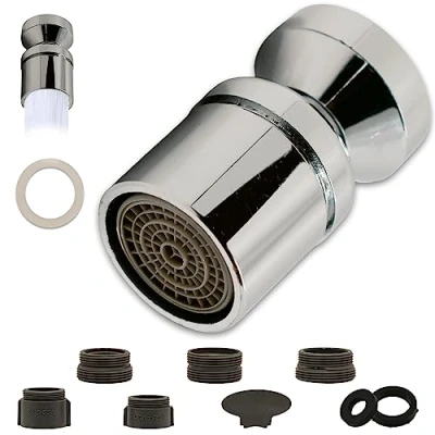 Imagen de Aireador Grifo Cocina con Giro 360º, Ahorrador de Agua para Cocina, Ducha o Lavabo, Filtro Atomizador Universal Junta Rosca