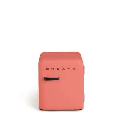 Imagen de CREATE / RETRO FRIDGE 50 BLACK/Frigorífico terracota maneta negra 85W, minibar, un estante, diseño retro, cm, dos repisas, capacidad de 48L, bajo consumo, 50x44x49,8 cm
