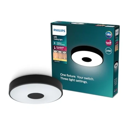 Imagen de Philips Coiner Plafond Techo con SceneSwitch, redondo, 24W, 2700Lm, 2700K, negro, IP20