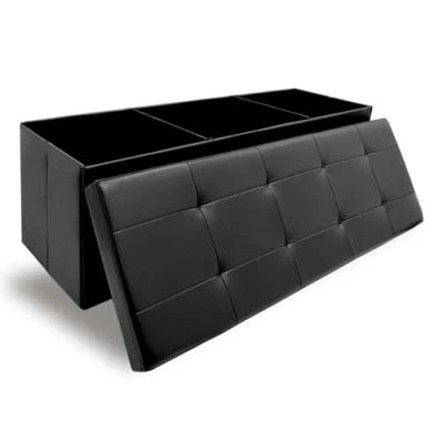 Imagen de DuneDesign Banco Almacenaje 110 cm Baul con Asiento hasta 250 kg Cuero Sintético 120L Dormitorio Recibidor Entrada Juguetes Infantil Zapatero Puff Reposapies