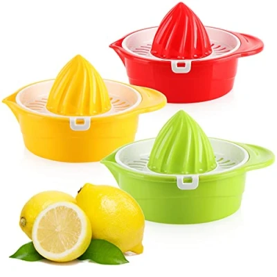 Imagen de COM FOUR® 3x Exprimidor de zumo manual para la cocina con tamiz extraíble [la selección colores varía] (03 piezas cítricos colores)