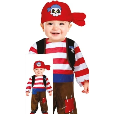 Imagen de FIESTAS GUIRCA Disfraz de Pirata Aventurero para Bebé Niños Pequeños Bebés 12 a 18 Meses