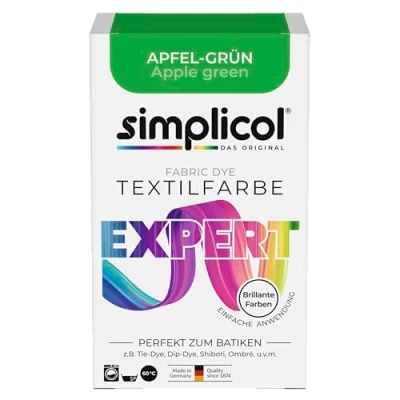 Imagen de SIMPLICOL Expert Fabric Dye Tinte de Coloración para Textiles, Lavado a Mano o Lavadora, Tiñe y Restaura Sus Telas Ropa, Manzana Verde, 1 Unidad (Paquete 1)