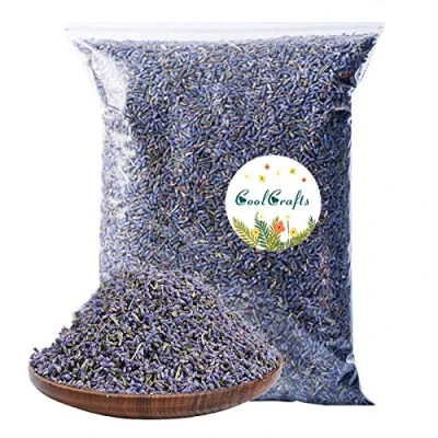 Imagen de CoolCrafts Lavanda Seca Natural 225g Flores Secas de Granel para Hacer Jabón, Bolsas