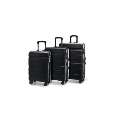 Imagen de WITTCHEN Comodo Line Juego de 3 Maletas Bolsa Viaje Equipaje Dura ABS Cerradura TSA Tamaño (S+M+L) Negro