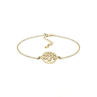 Imagen de Elli Pulseras para mujer con colgante de árbol la vida, fabricado en plata ley 925 chapada oro
