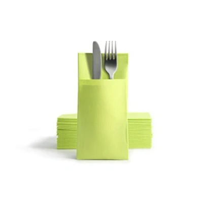 Imagen de Alvotex Chic Airlaid 50 servilletas Desechables para Cubiertos (39 x 40 cm), Color Kiwi