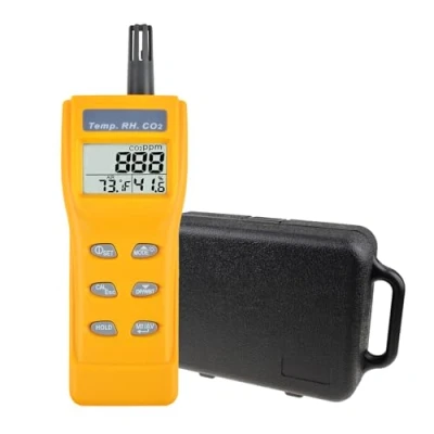 Imagen de GAIN EXPRESS Aire Calidad Monitor para Supervisión el Interior Calidad, Co2 Detector Comprobador Medidas Temperatura y Humedad