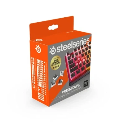 Imagen de SteelSeries PrismCaps teclas de doble inyección estilo pudding termoplástico PBT resistente compatible con la mayoría teclados mecánicos vástagos MX negro (Configuración americana)