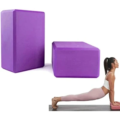 Imagen de PIQIUQIU 2 Bloques de Yoga, Espuma Eva Antideslizante Alta Densidad para Pilates, Ejercicio, Entrenamiento, Fitness y Gimnasio