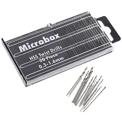 Imagen de Bestgle 20 Mini Broca Helicoidal HSS minitaladro de mano Torcedura Brocas Taladro Kit(0,3 1,6 Mm) modelo acero alta velocidad micro Para Fabricación Modelos