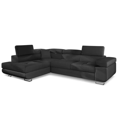 Imagen de Sofá cama chaise longue Antoni, izquierda, PU negro Menzzo