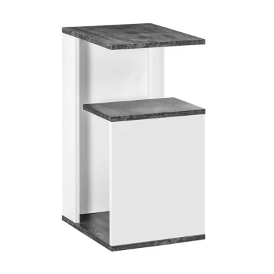 Imagen de HOMCOM Mesita de Noche Mesilla Mesa Auxiliar con 2 Estantes Almacenamiento para Dormitorio Salón Cama Oficina Estilo Moderno 35x29,5x60 cm Gris y Blanco