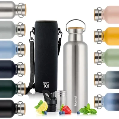Imagen de Blumtal Termo 750ml botella de Acero Inoxidable doble pared isotérmica libre BPA té deportiva