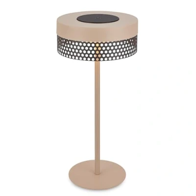 Imagen de Briloner Lámpara de mesa con batería Booha, beige, metal, IP44, atenuable