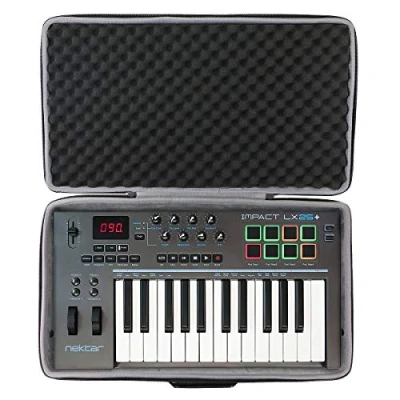 Imagen de co2CREA Funda rígida de viaje para Controlador teclado Nektar Impact LX25+ MIDI, solo funda, Black, DJ