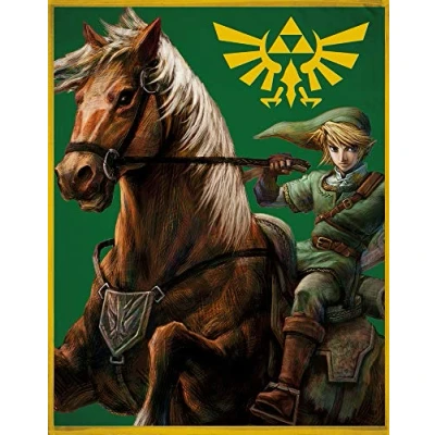 Imagen de The Legend of Zelda manta de franela supersuave, 160 x 200 cm, forro polar para sofá, Hyrule Triforce Izquierda, despertar la respiración princesa salvaje