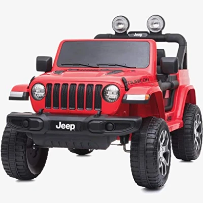Imagen de Jeep Wrangler Rubicon 12 V con licencia para niños control remoto parental Bluetooth 2.4G, color rojo