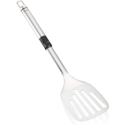 Imagen de Leifheit Espátula de acero inoxidable para freir y cocinar a la plancha altas temperaturas, espumadera con cómoda empuñadura ovalada, plateada negra