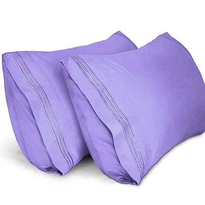 Imagen de Lirex 2 Pack Fundas de Almohada 1800 Hilos, Microfibra Suave Cepillada, Transpirables sin Arrugas y Lavables a Máquina (40x70 cm, Morado Claro)