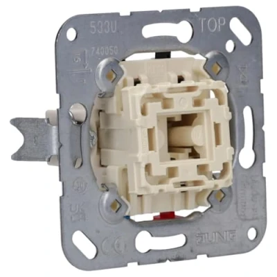 Imagen de JUNG 533U Mecanismo Pulsador 10 Ax / 250 V , Conmutador Unipolar con Conexión A Neutro