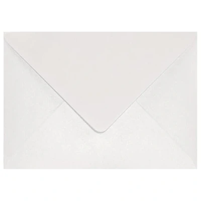 Imagen de Netuno 100 sobres nacarados blancos DIN B6 125x175mm 120g Aster Metallic White con solapa engomada puntiaguda sin ventana para invitaciones boda Navidad cumpleaños cartas tarjetas fiestas bricolaje