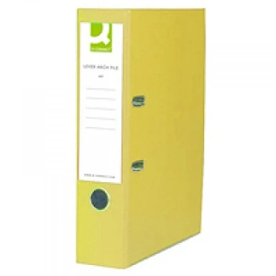 Imagen de Q Connect KF20038 Archivador de anillas para tamaño A4 cartón, color negro (10 unidades), amarillo 10