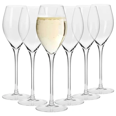 Imagen de Krosno Copas Prosecco Champán Vasos Conjunto 6 Piezas 280 ML Colección Harmony Perfectos para Uso en Casa, Restaurante y Fiestas Apto Lavavajillas