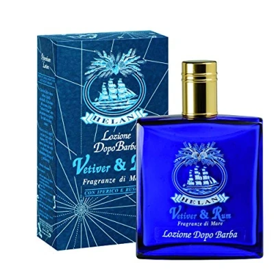 Imagen de Helan, Vetiver &amp; Rum, After Shave Hombre Fresco, Tonificante y Delicado Balsamo Barba en Loción Líquida Calmante, contra Irritación, Perfumado Ligeramente Alcohólico para Cuidado Barba, 100 ml