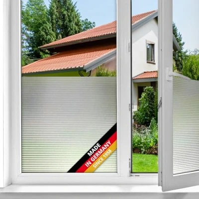 Imagen de d c fix vinilo adhesivo para cristales ventanas Rayas autoadhesivo opaco translúcido privacidad decorativo mampara de ducha baño lámina pegatina 45 cm x 2 m