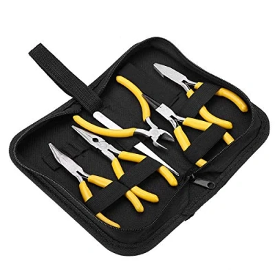 Imagen de juego de alicates para joyas, 5 unidades, herramientas profesionales con pinzas, manualidades alicates, joyería, kit reparación fabricación joyas