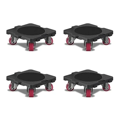 Imagen de ONEON Juego de 4 Ruedas Transporte para Muebles, TPE, giratorias 360 Grados, Capacidad Carga por Cada Unidad 75 kg