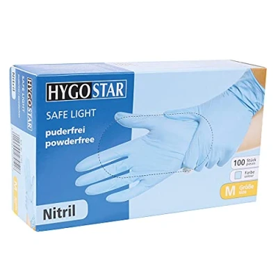 Imagen de 1 x 100 Stk. Guantes de nitrilo sin polvo desechables una vez/S M L XL/blanco azul