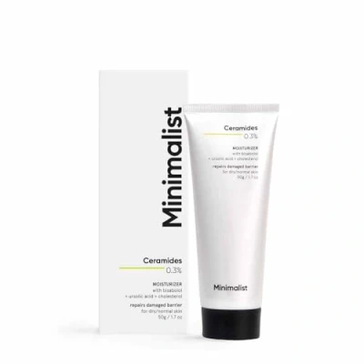 Imagen de Minimalist Crema hidratante con 0,3% de ceramida para restaurar la barrera piel e hidratación profunda, facial reparación diaria seca normal, 30 g (1 unidad)