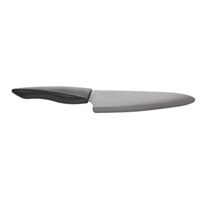 Imagen de Kyocera, negro, ZK 180 BK EU, Cuchillo de chef, 18 cm, hoja cerámica circonia, afilada a mano, ligera, no corrosiva, sin transferencia sabor, apta para lavavajillas, mango suave al tacto